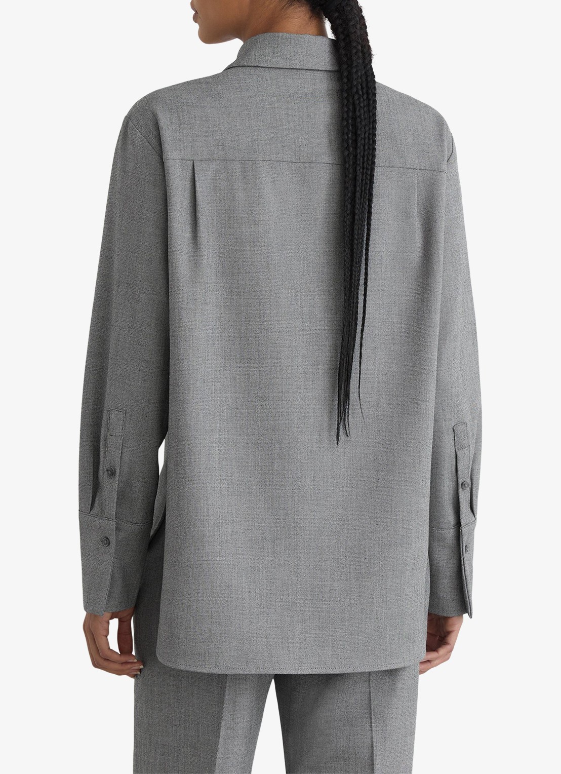 Reiss Rosaria blouse met afneembare stropdas - achterkant 3 donkergrijs
