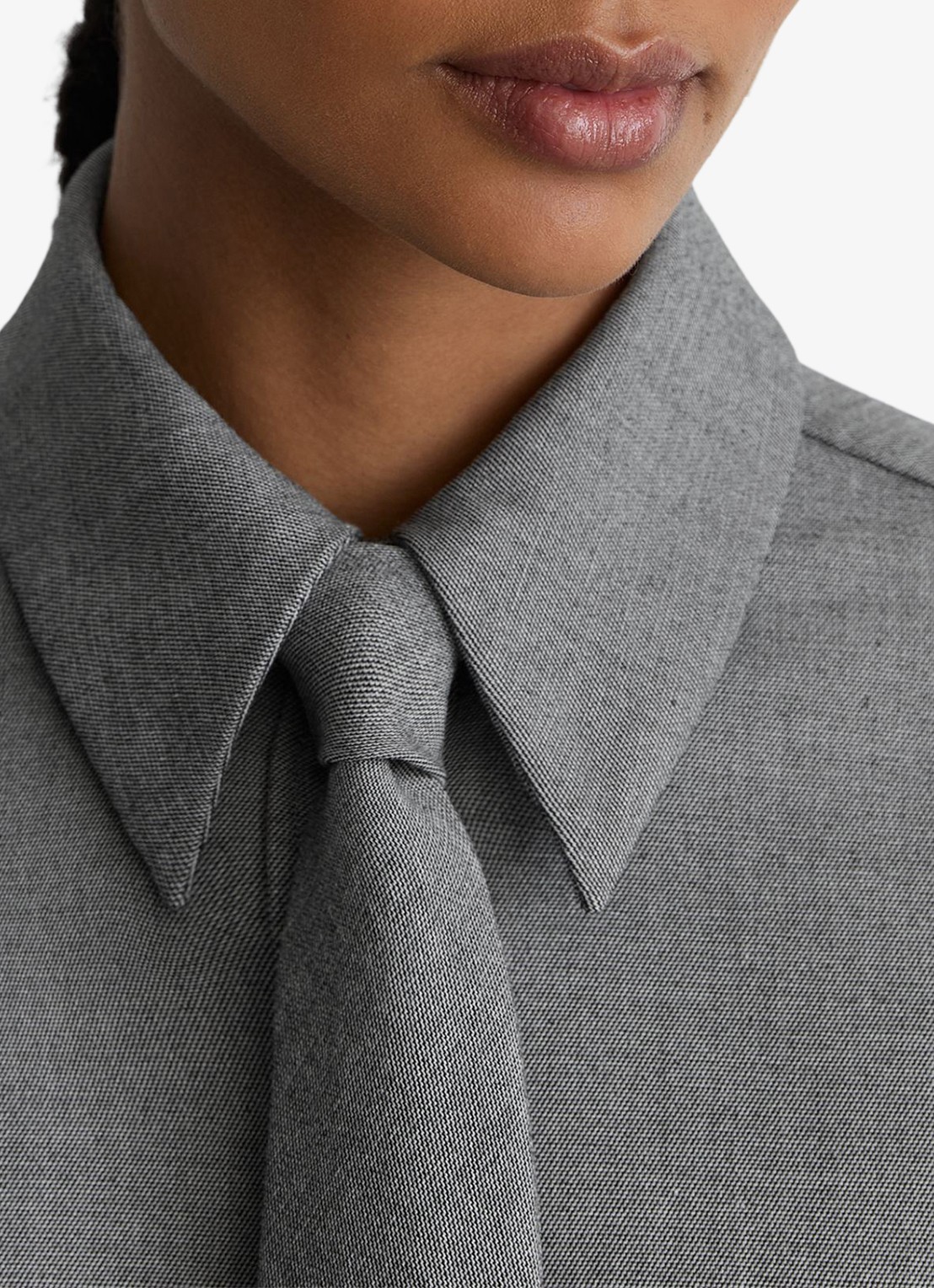 Reiss Rosaria blouse met afneembare stropdas - detail 6 donkergrijs