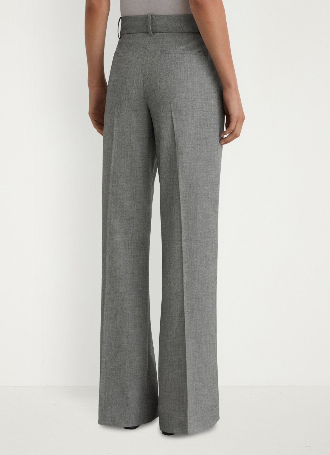 Reiss Rosaria high waist flared fit pantalon met steekzakken - achterkant 3 grijs