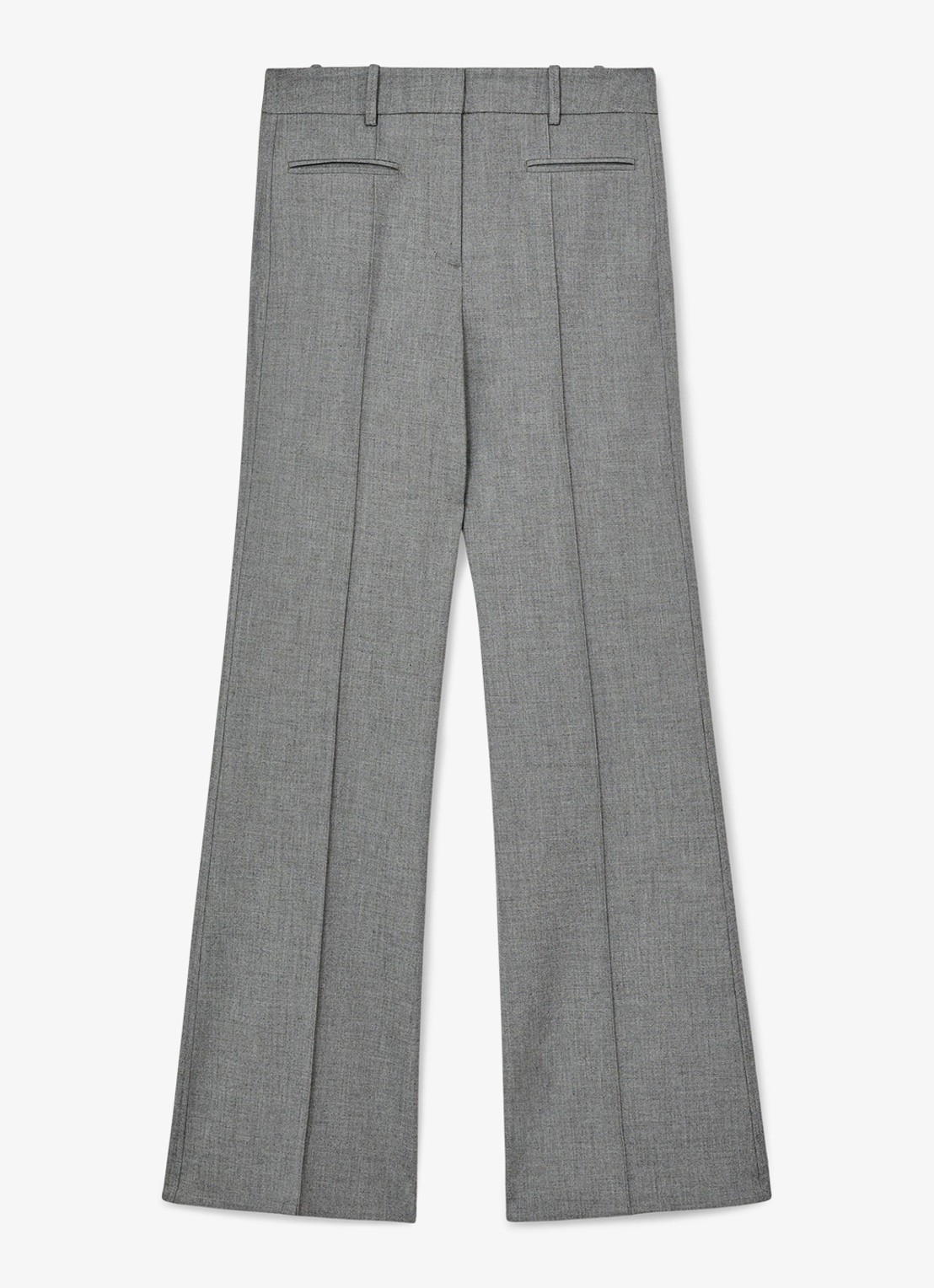 Reiss Rosaria high waist flared fit pantalon met steekzakken - voorkant grijs