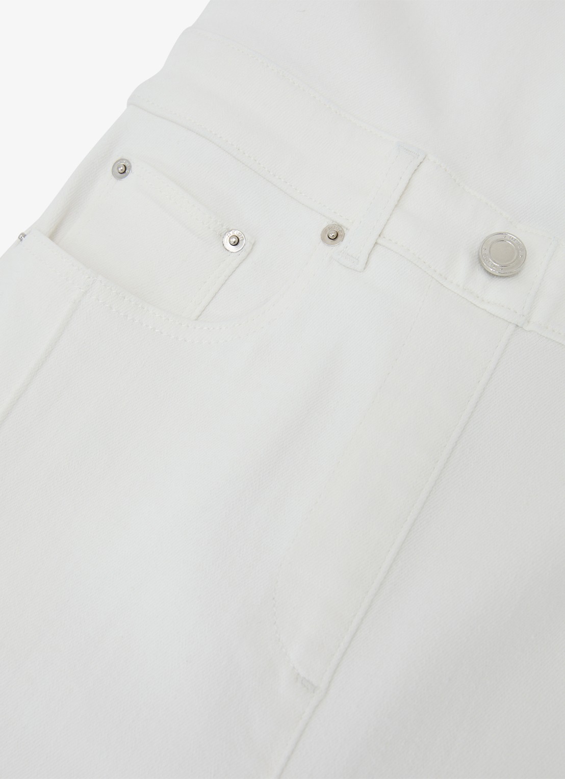 Reiss Rose wide fit jumpsuit van denim - detail 6 gebroken wit
