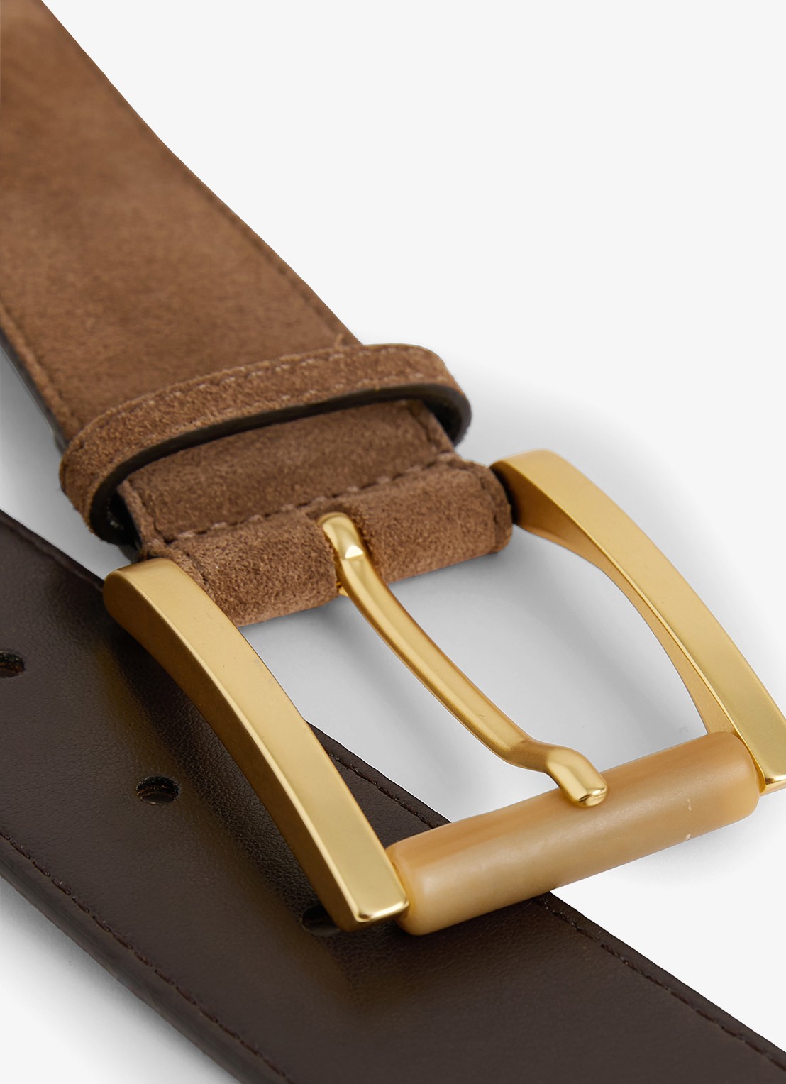 Reiss Rosie riem van suède - detail bruin
