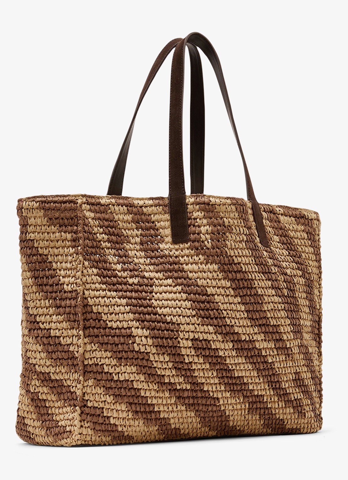 Reiss Rosie schoudertas van raffia - detail 5 natural/tan / beige