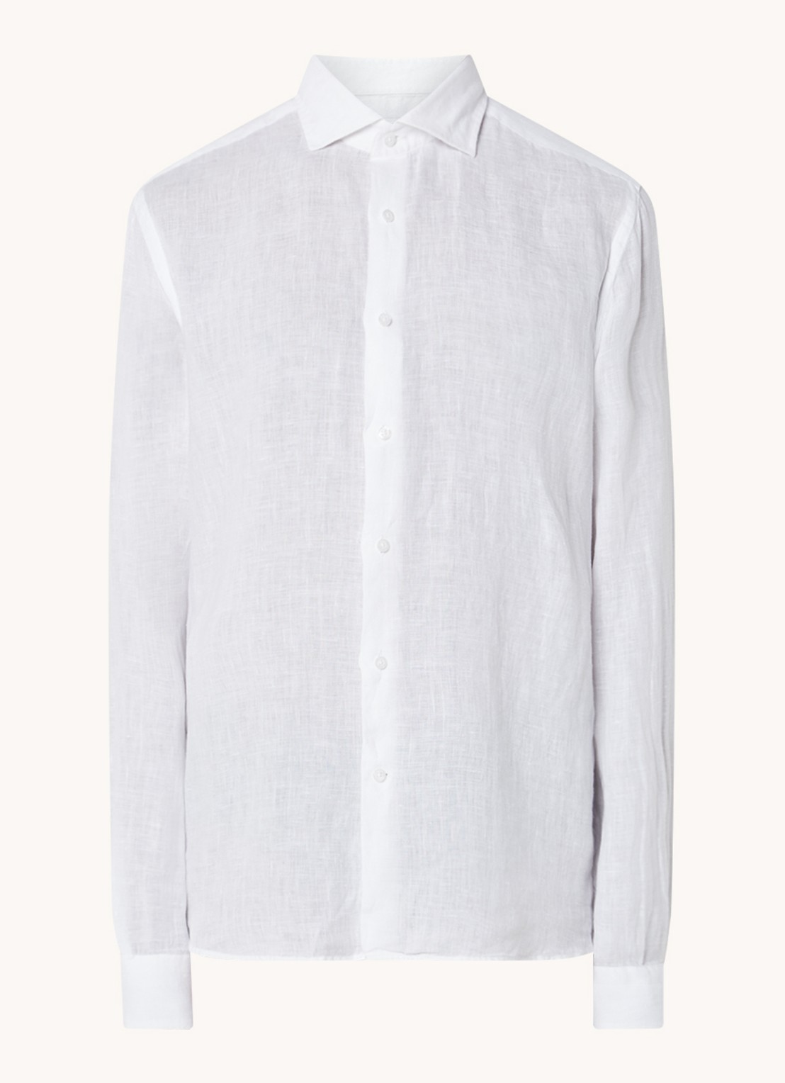 Reiss Ruban regular fit overhemd van linnen  - voorkant 3 wit