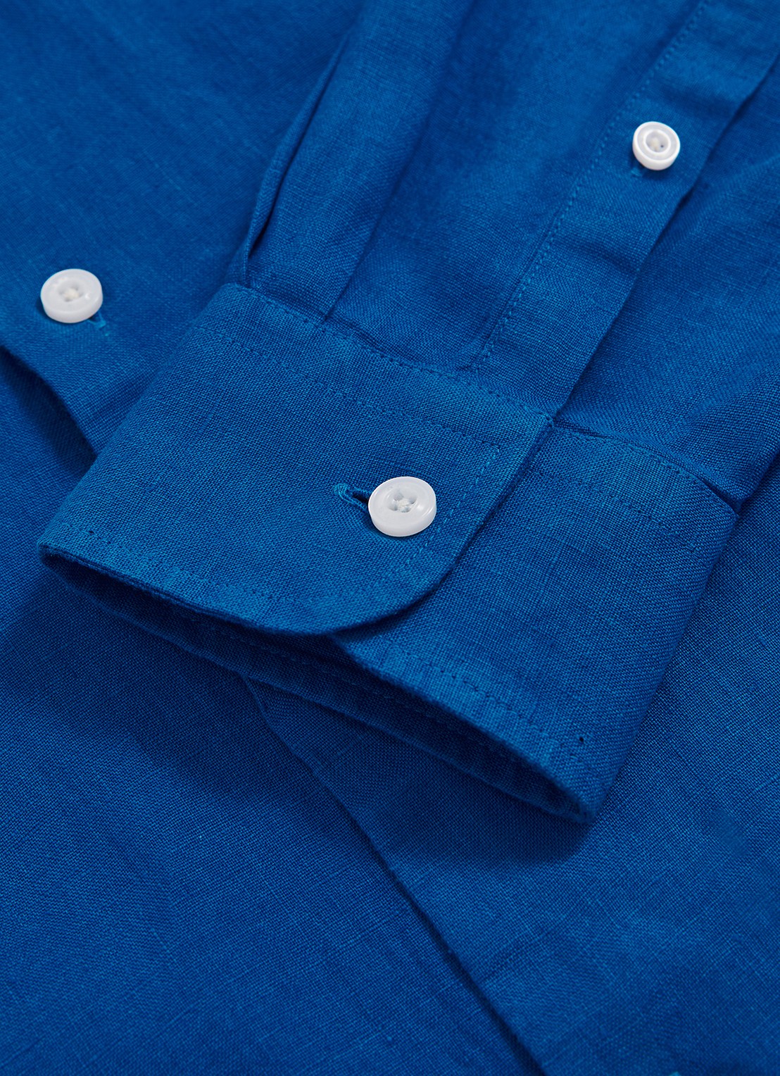 Reiss Ruban regular fit overhemd van linnen - detail 3 blauw