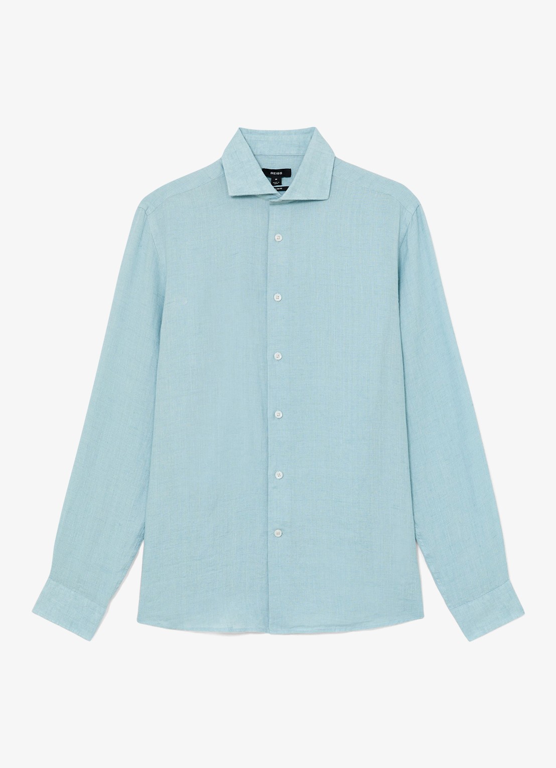 Reiss Ruban regular fit overhemd van linnen - voorkant 5 blauw