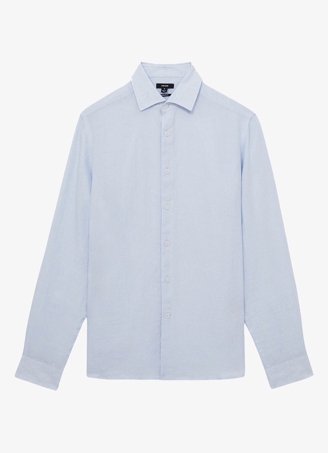 Reiss Ruban slim fit overhemd van linnen - voorkant 2 lichtblauw