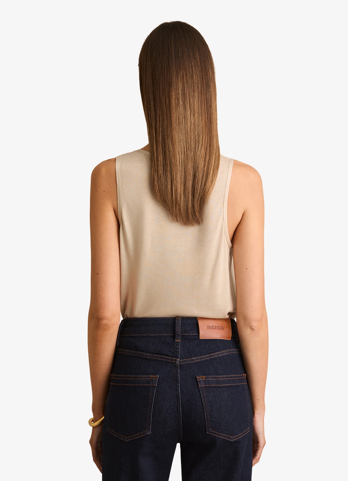 Reiss Ruby top van zijde - achterkant 3 naturel