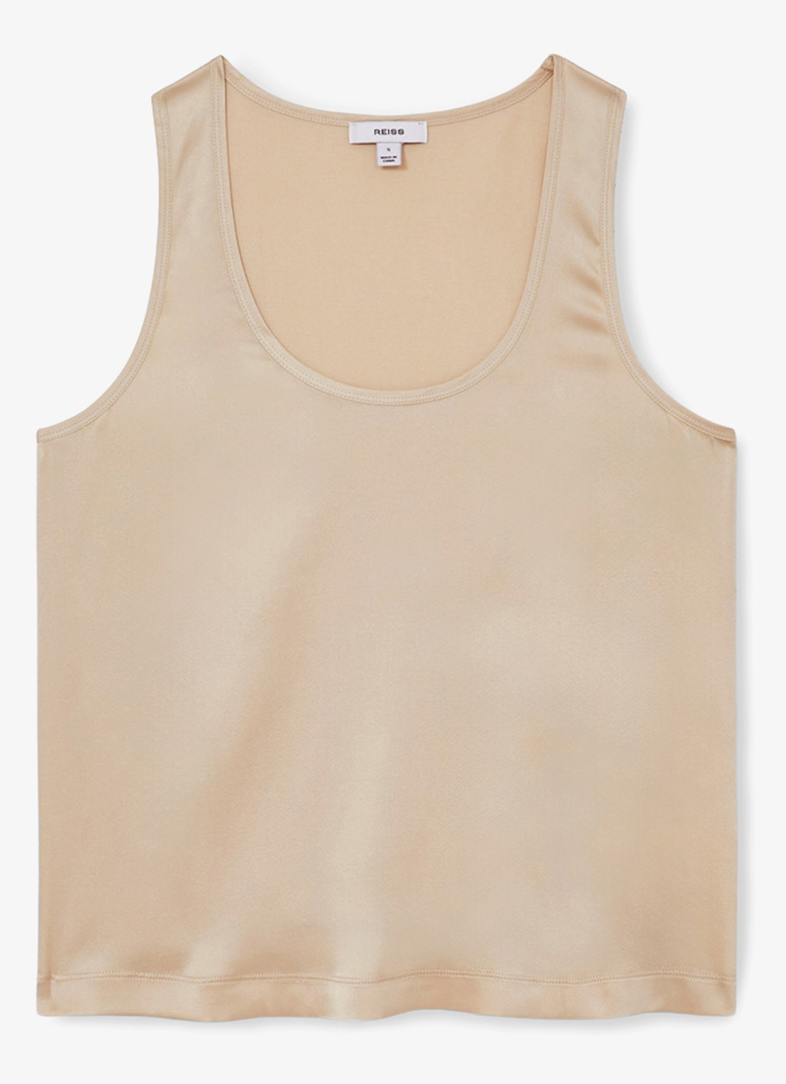 Reiss Ruby top van zijde - voorkant naturel