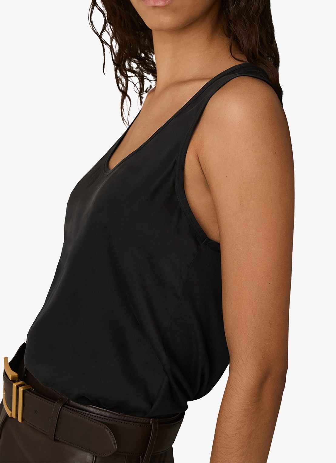 Reiss Ruby top van zijde - detail 2 zwart