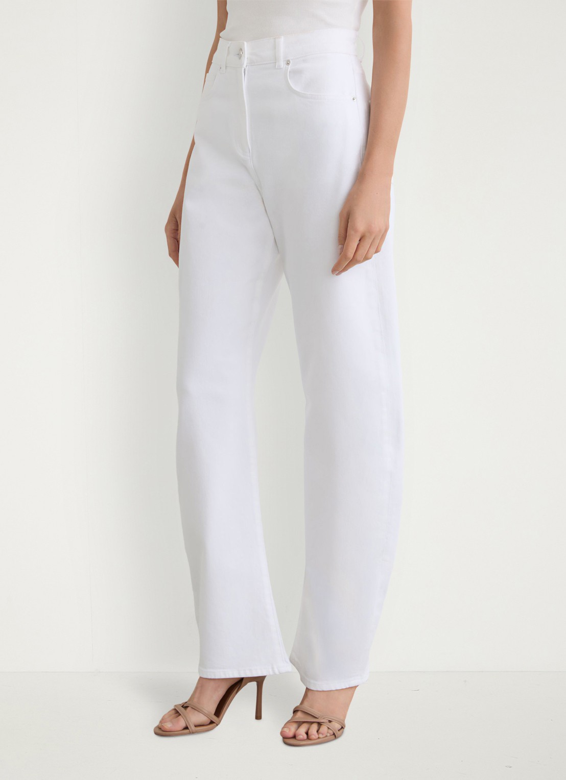 Reiss Sabel high waist wide fit jeans in katoenblend - detail 3 wit