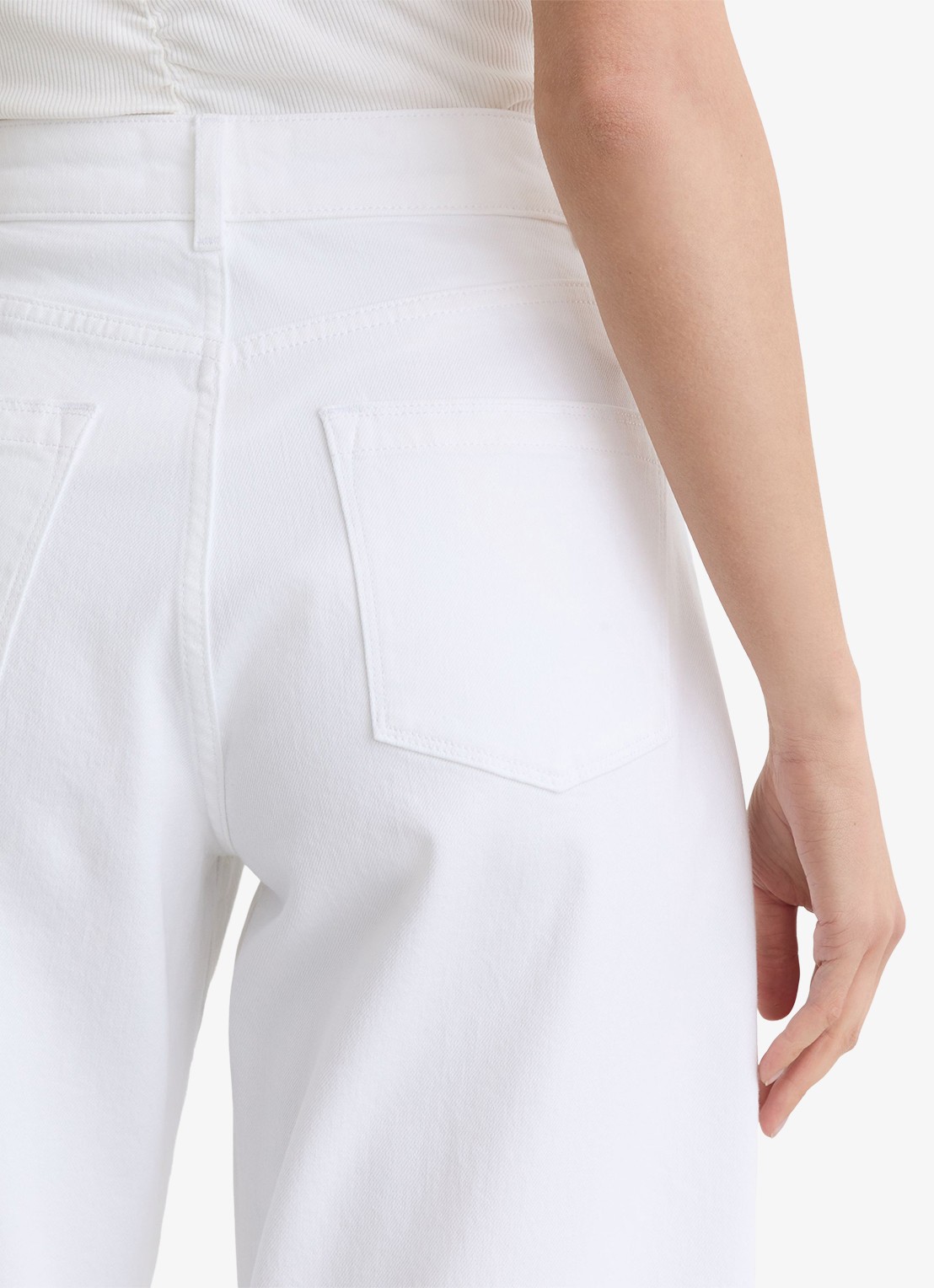 Reiss Sabel high waist wide fit jeans in katoenblend - detail 4 wit