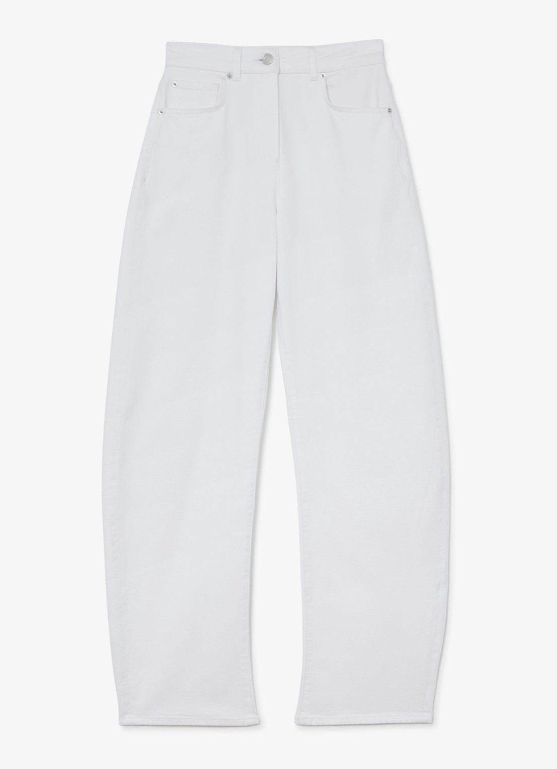 Reiss Sabel high waist wide fit jeans in katoenblend - voorkant wit