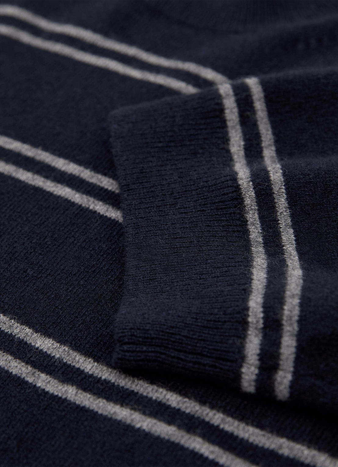 Reiss Sabrina fijngebreide trui met streepprint - detail 3 donkerblauw