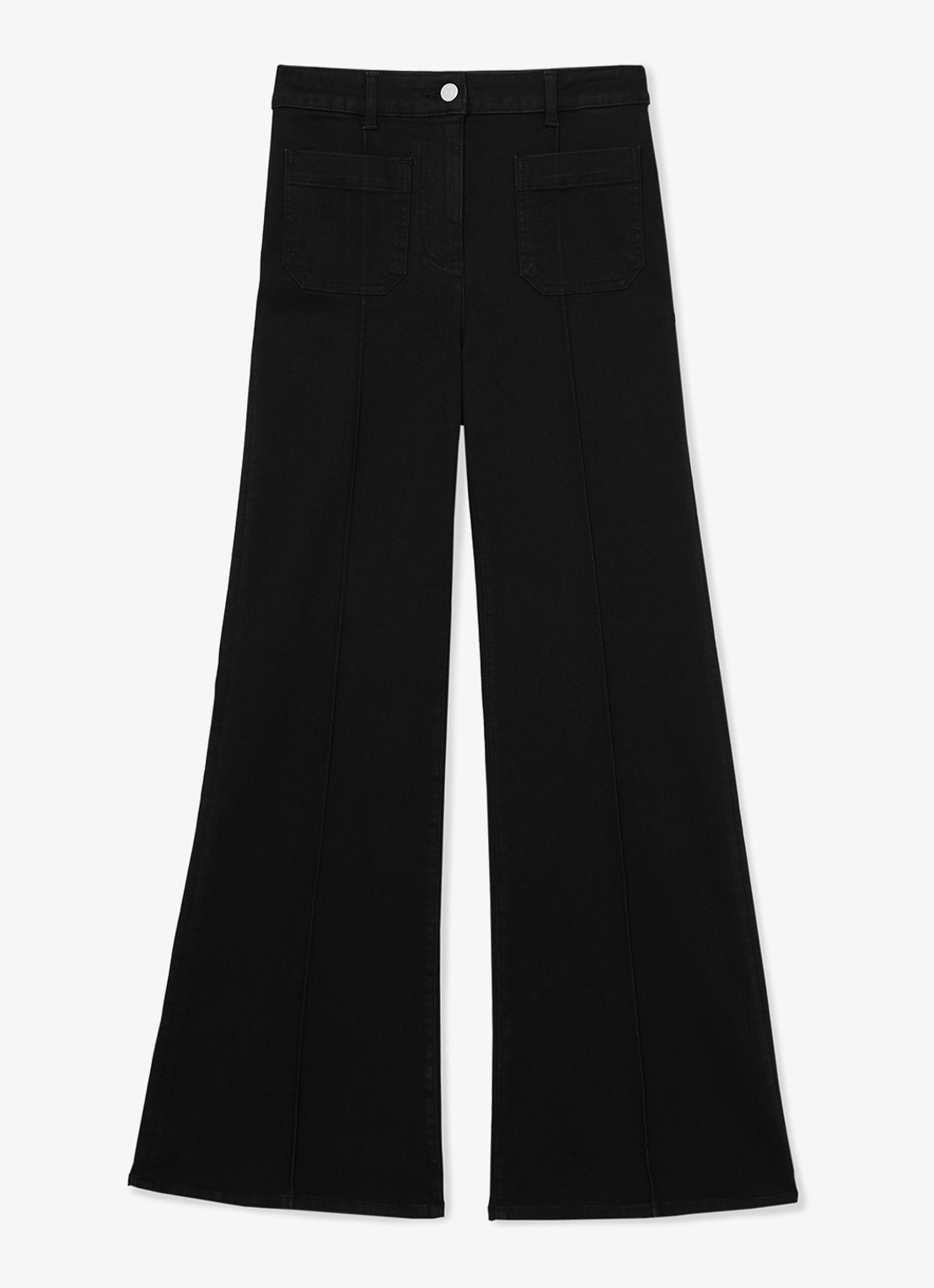 Reiss Sakura high waist flared jeans met gekleurde wassing - voorkant 5 zwart