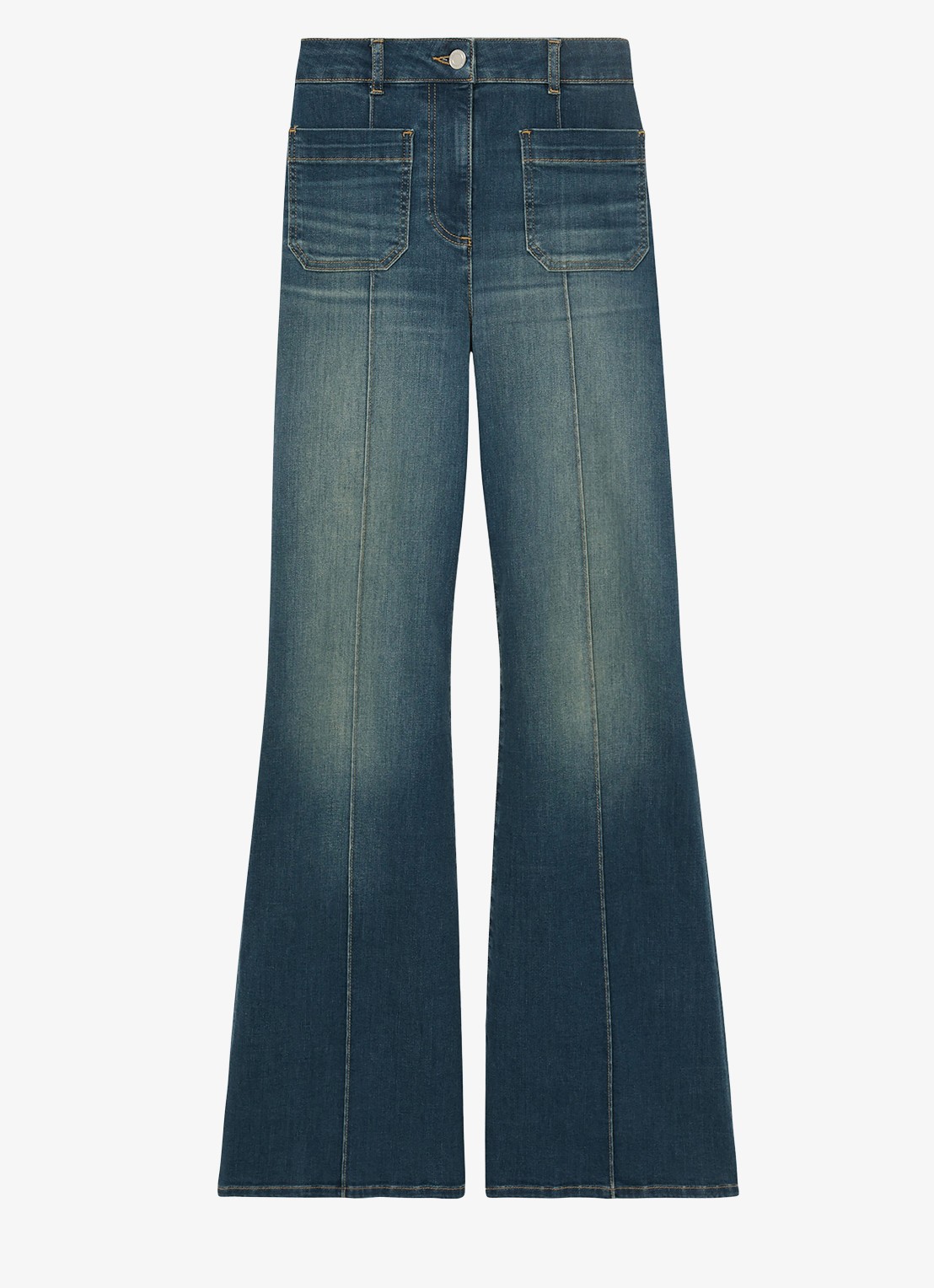 Reiss Sakura high waist flared jeans  - voorkant 2 indigo
