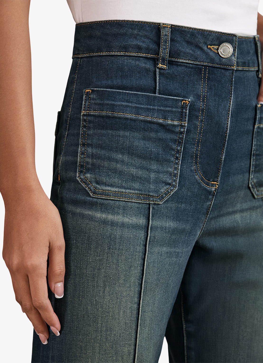 Reiss Sakura high waist flared jeans  - detail 5 blauw