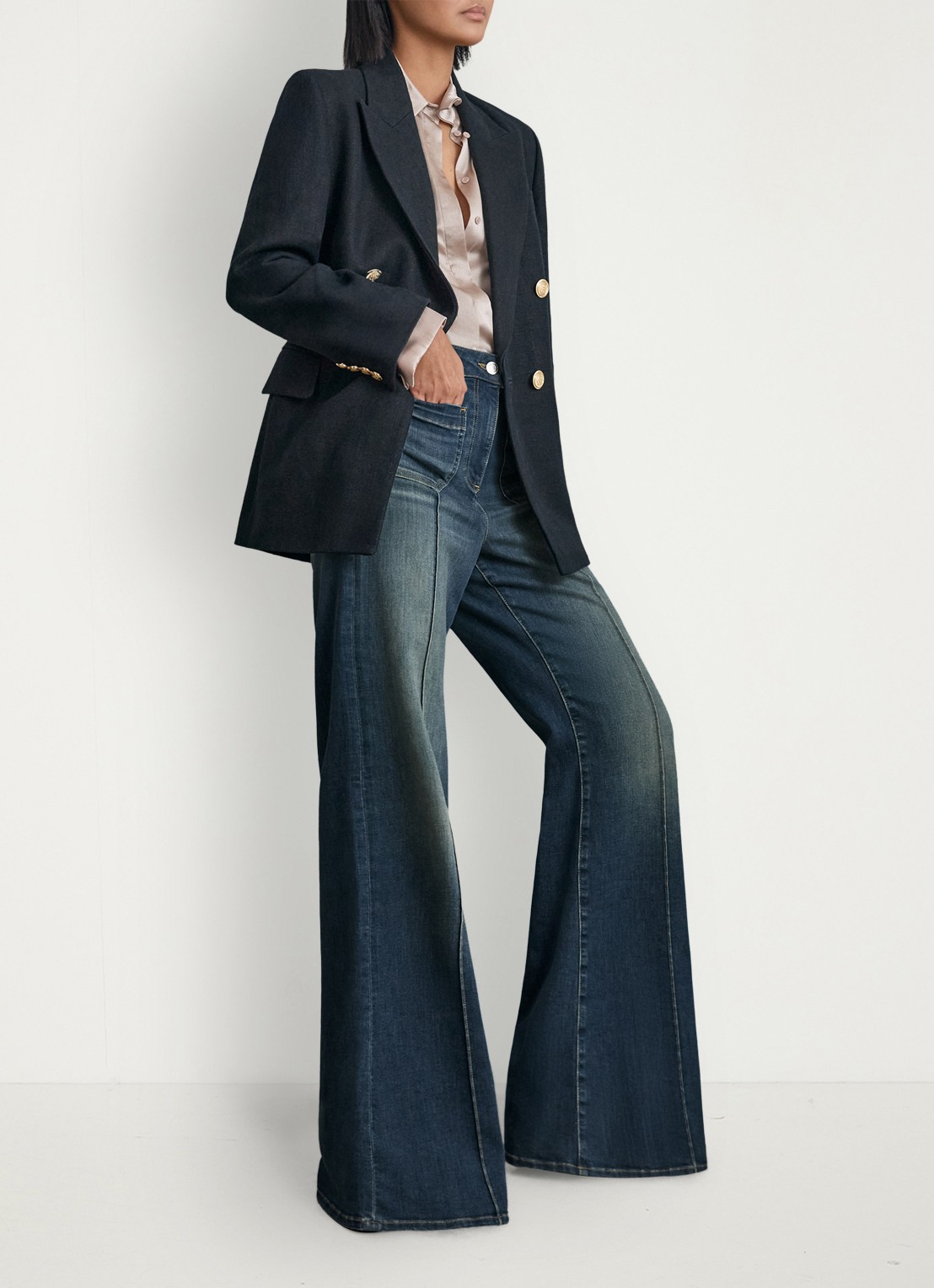 Reiss Sakura high waist flared jeans  - detail 6 blauw
