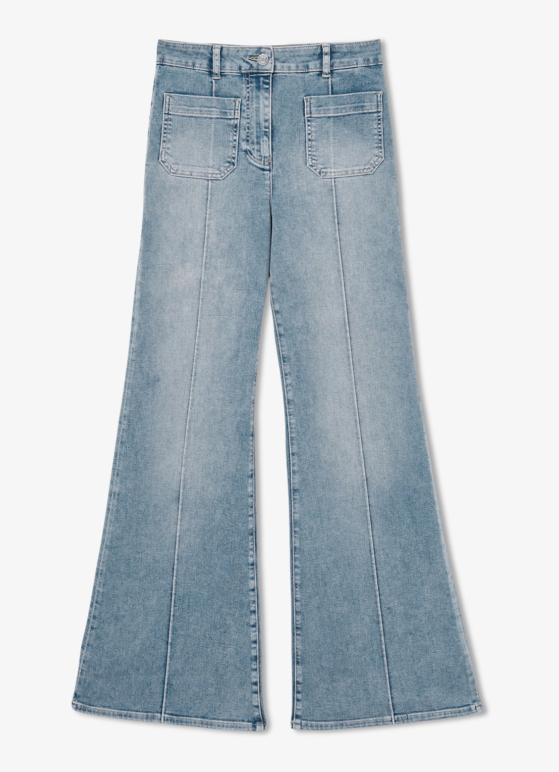 Reiss Sakura high waist flared jeans  - voorkant 3 lichtblauw