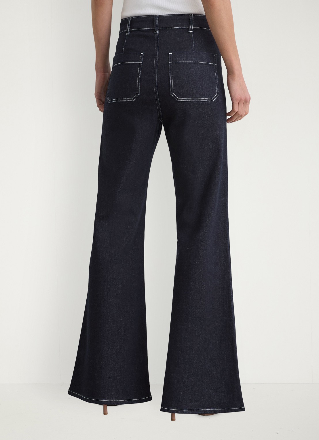 Reiss Sakura high waist flared jeans  - achterkant 6 staalblauw