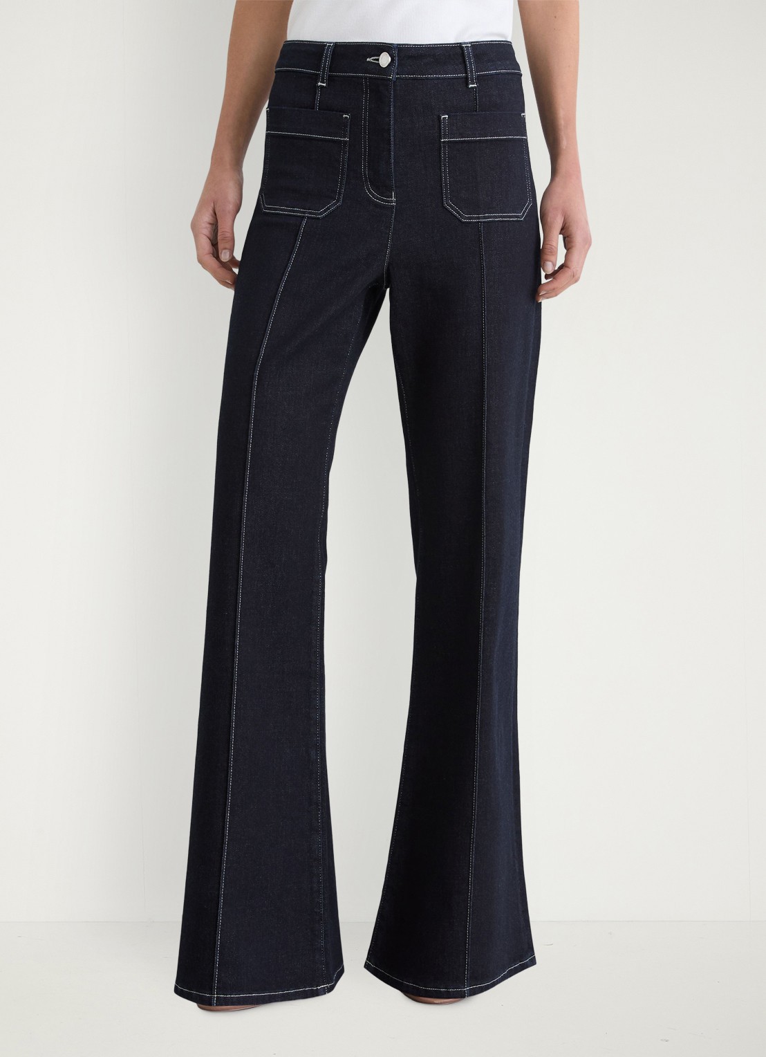 Reiss Sakura high waist flared jeans  - detail 3 staalblauw