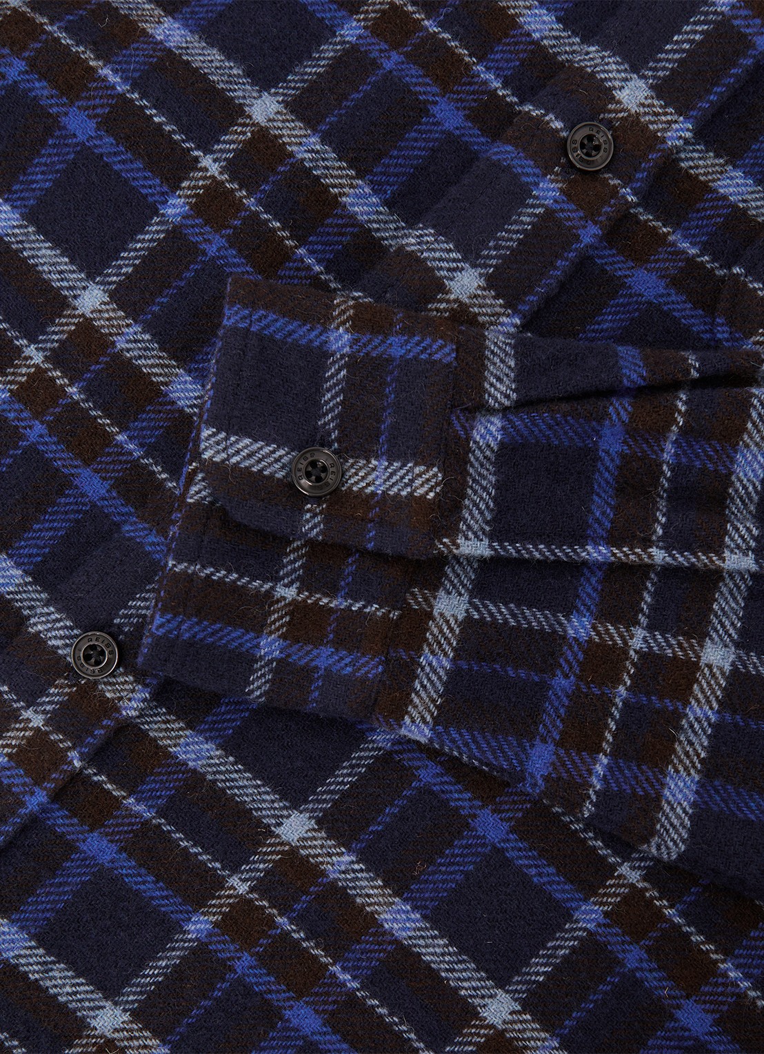 Reiss Sam regular fit overhemd in wolblend met borstzak - detail 5 donkerblauw