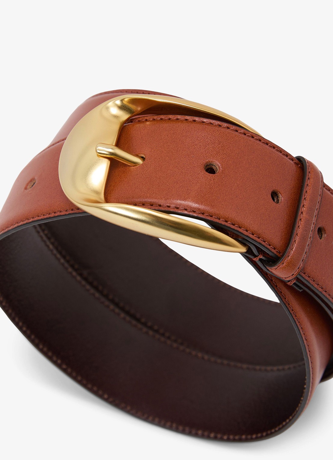 Reiss Sammy riem van leer - detail 4 tan / beige