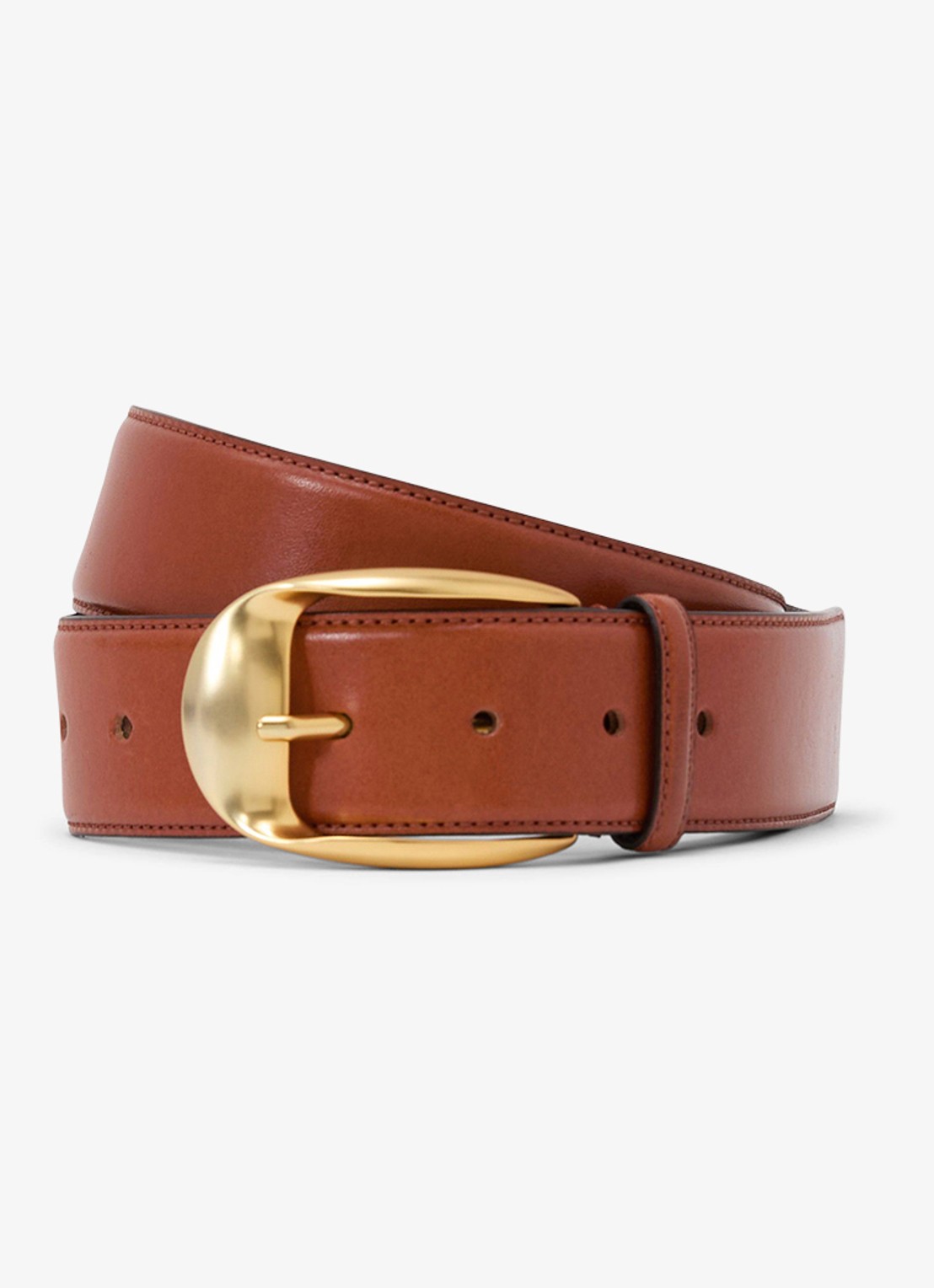 Reiss Sammy riem van leer - voorkant tan / beige