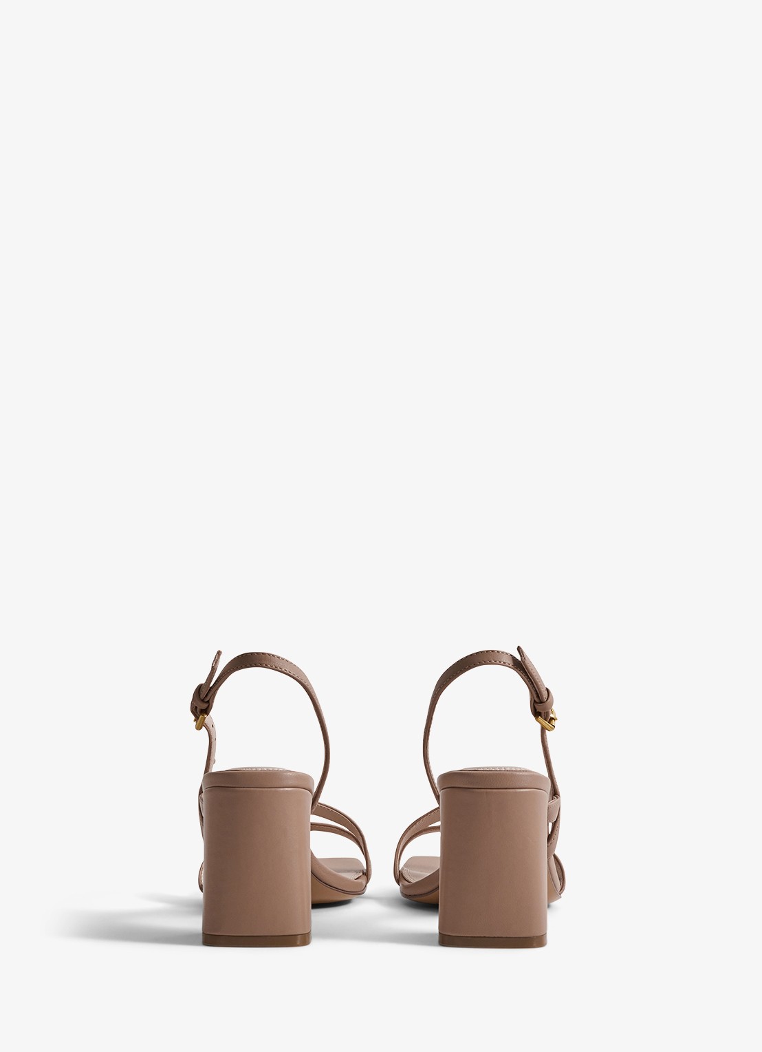Reiss Sandalen van leer met hak  - achterkant oudroze
