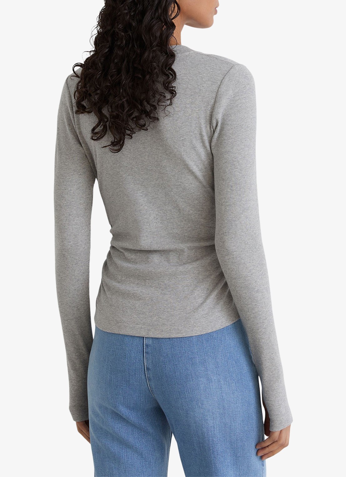 Reiss Sandrine top met V-hals - achterkant grijs