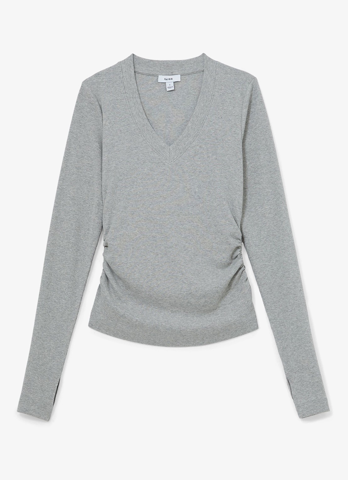Reiss Sandrine top met V-hals - voorkant 5 grijs