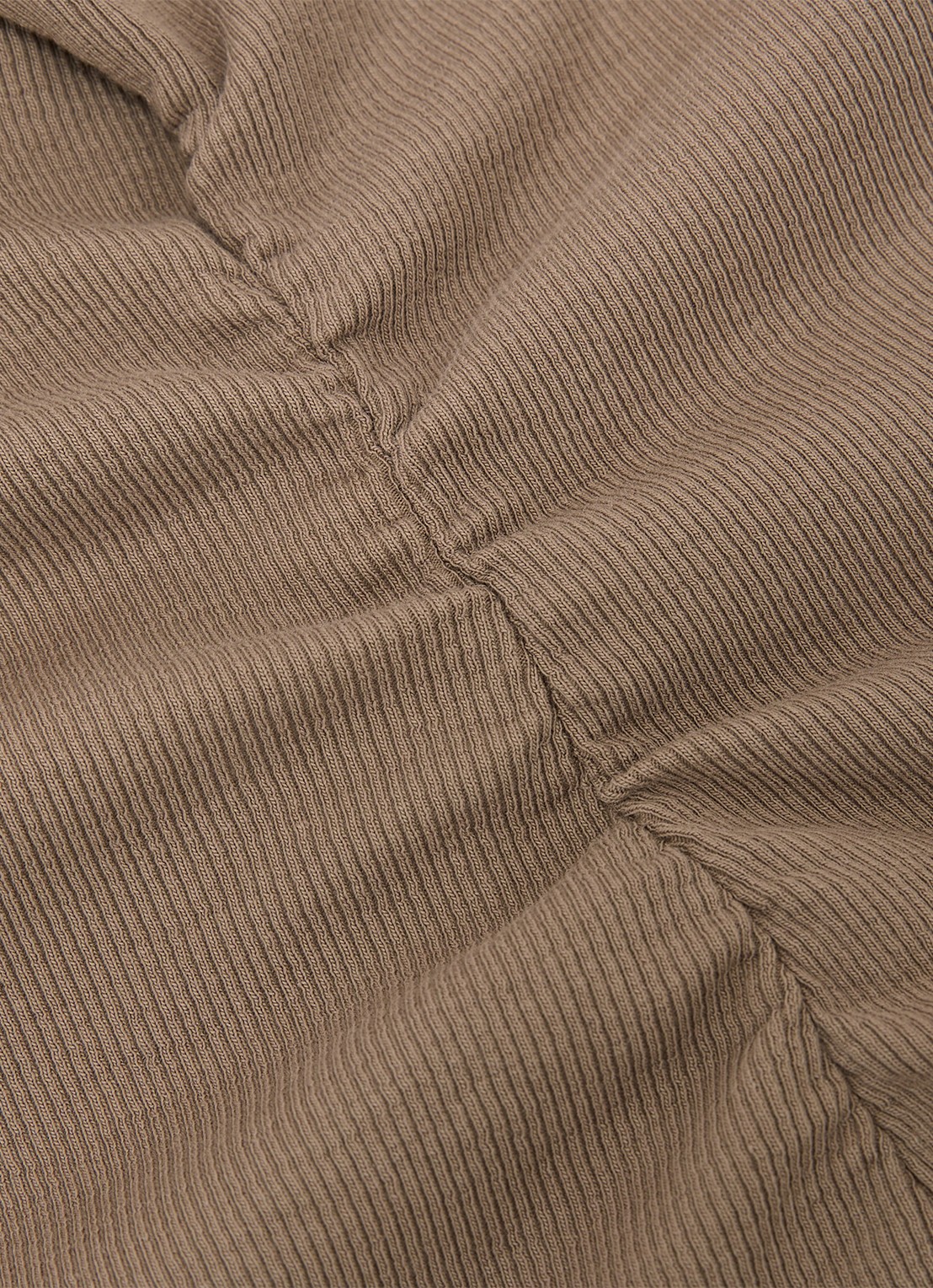 Reiss SANDY Stretch-Cotton Rib Ruched V-Neck Vest - detail 5 beige