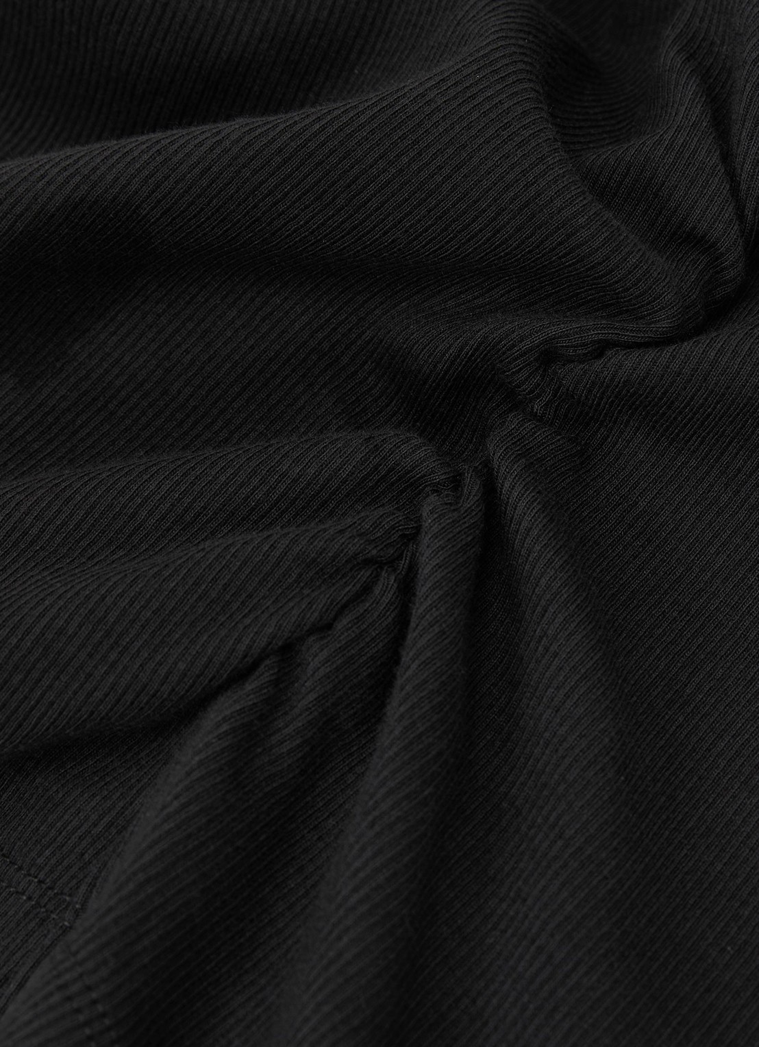Reiss SANDY Stretch-Cotton Rib Ruched V-Neck Vest - detail 4 black / zwart