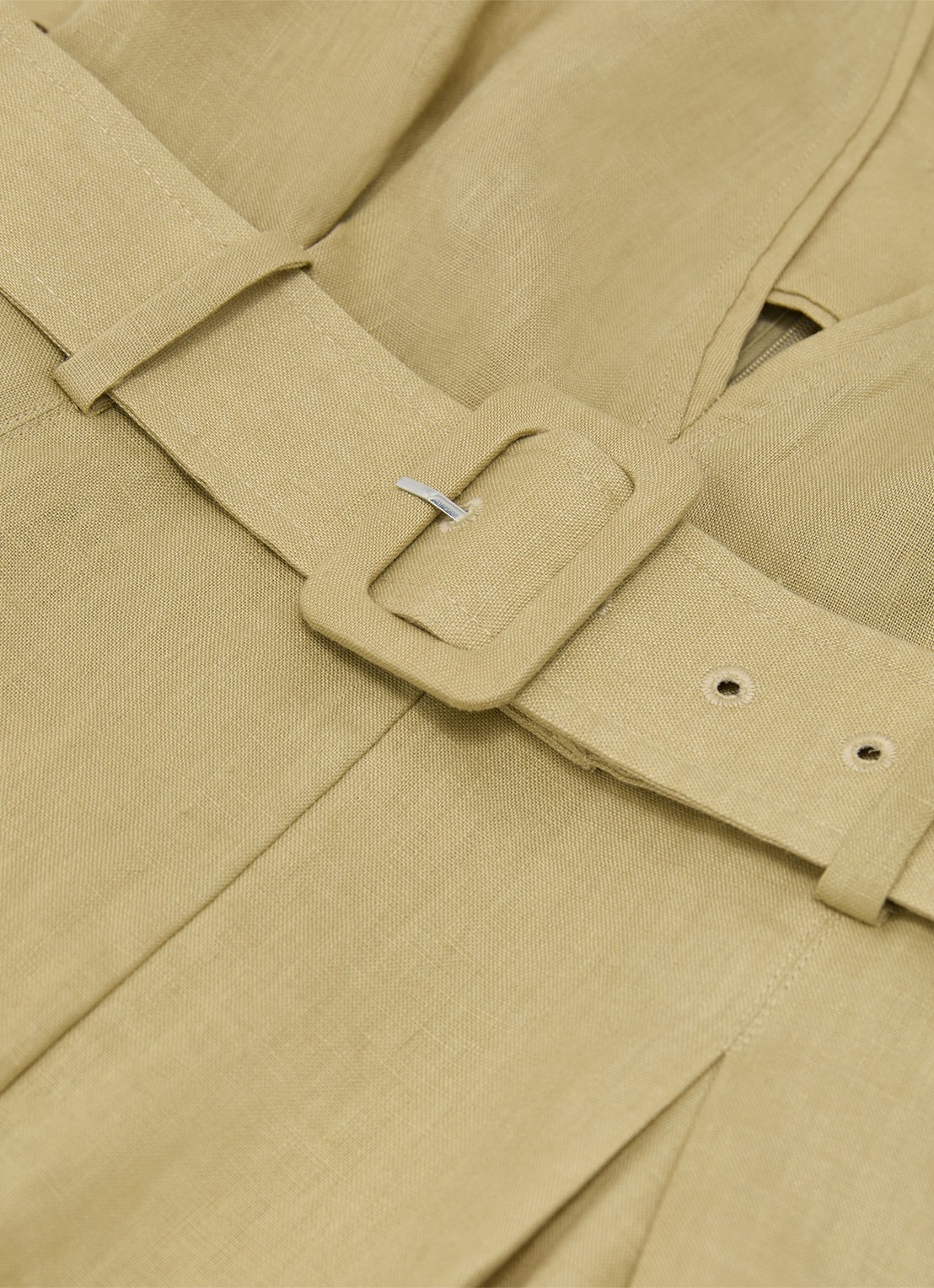 Reiss Sansi wide fit playsuit van linnen - detail 4 mosgroen