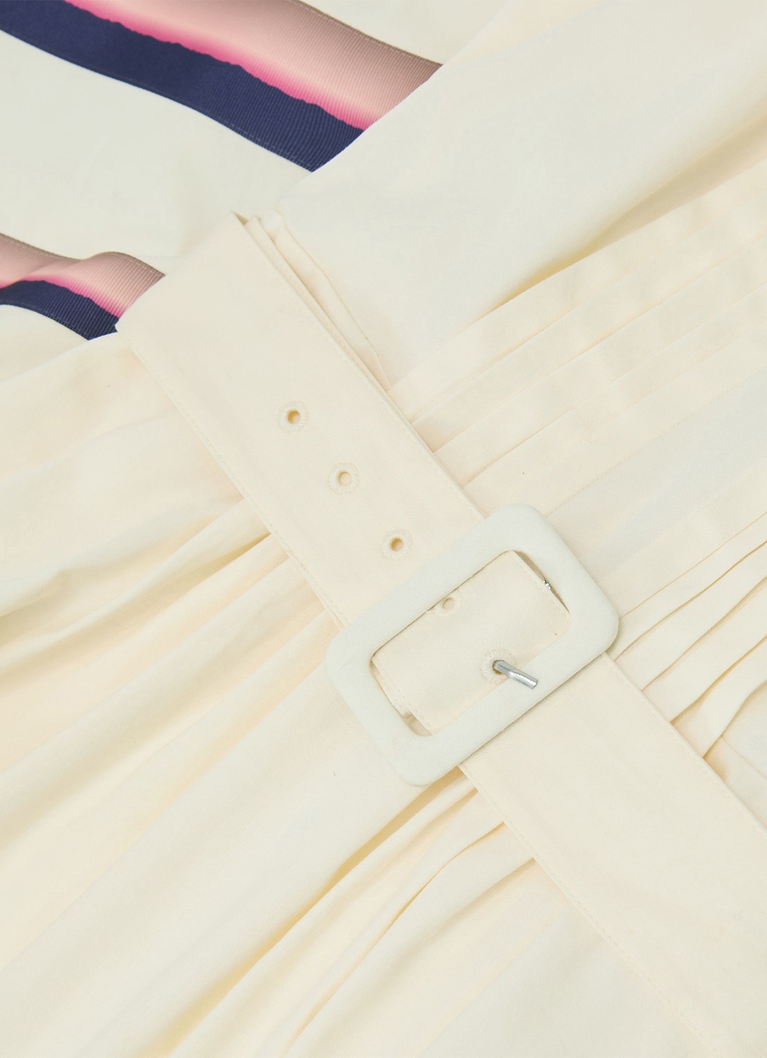 Reiss Sara midi jurk met ceintuur - detail 5 creme