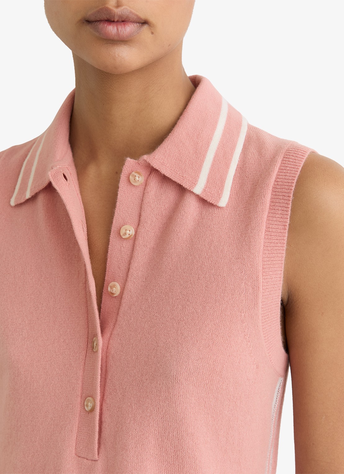 Reiss Saskia fijngebreide mouwloze top in kasjmierblend  - detail 3 roze