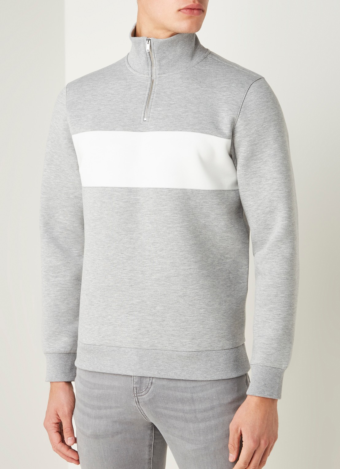 Reiss Sebastian pullover met col en halve rits - detail 4 undefined