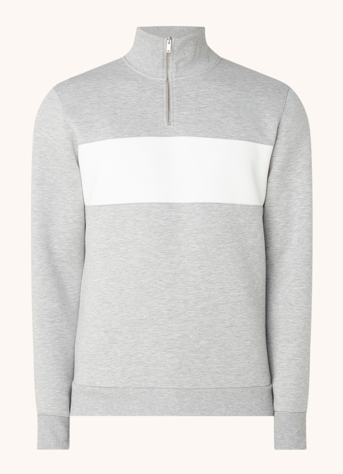 Reiss Sebastian pullover met col en halve rits - voorkant 2 undefined
