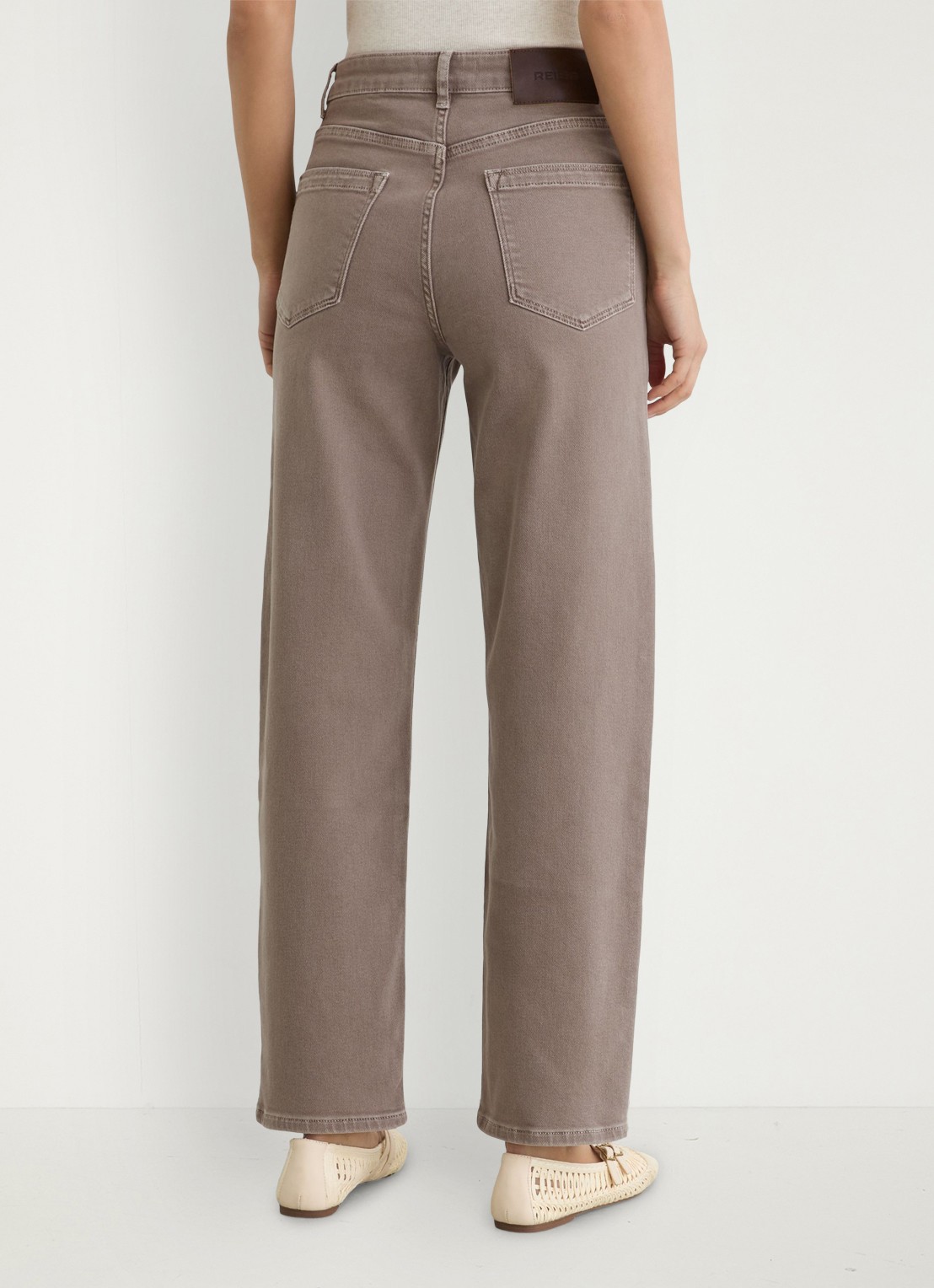 Reiss SELIN Mid-Rise Straight-Leg Jeans - achterkant 7 naturel