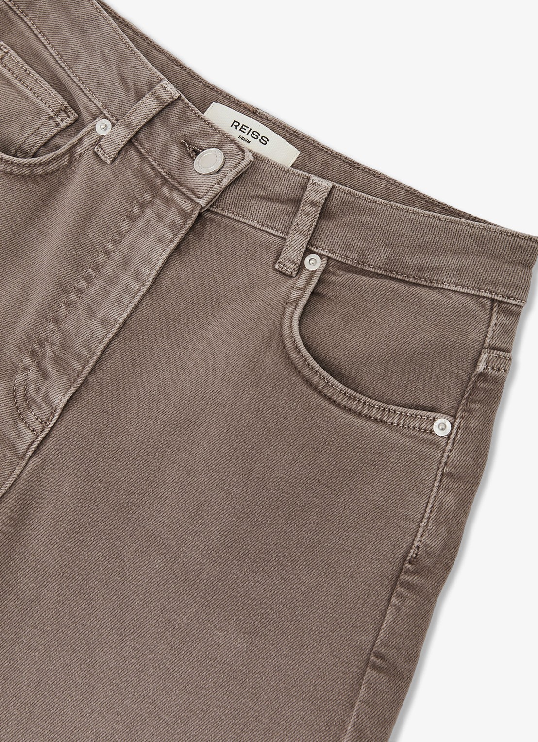 Reiss SELIN Mid-Rise Straight-Leg Jeans - detail 4 naturel