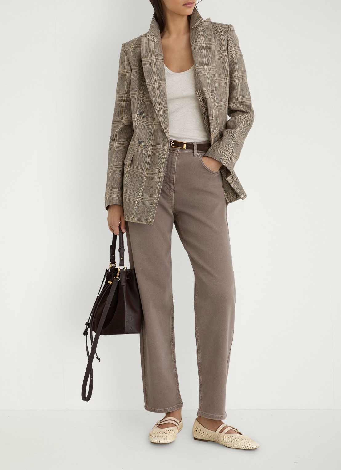 Reiss SELIN Mid-Rise Straight-Leg Jeans - voorkant 6 naturel