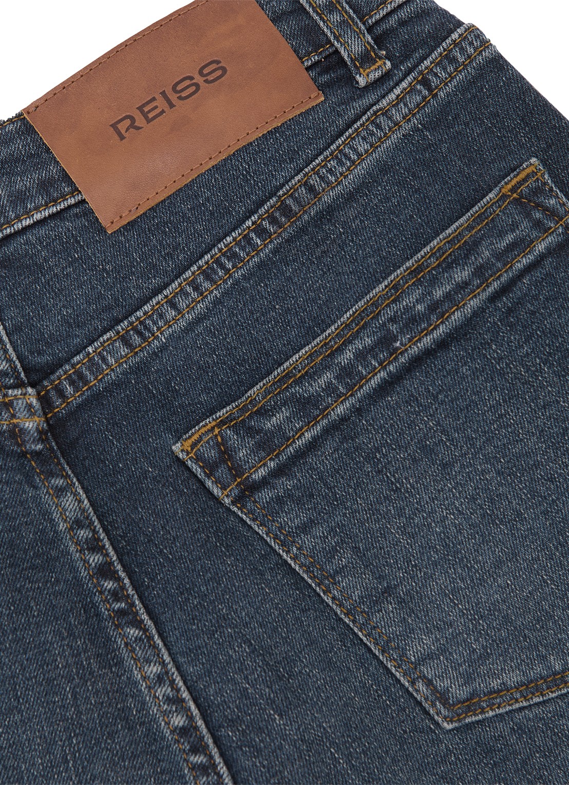 Reiss Selin mid waist straight fit jeans  - detail 4 petrol