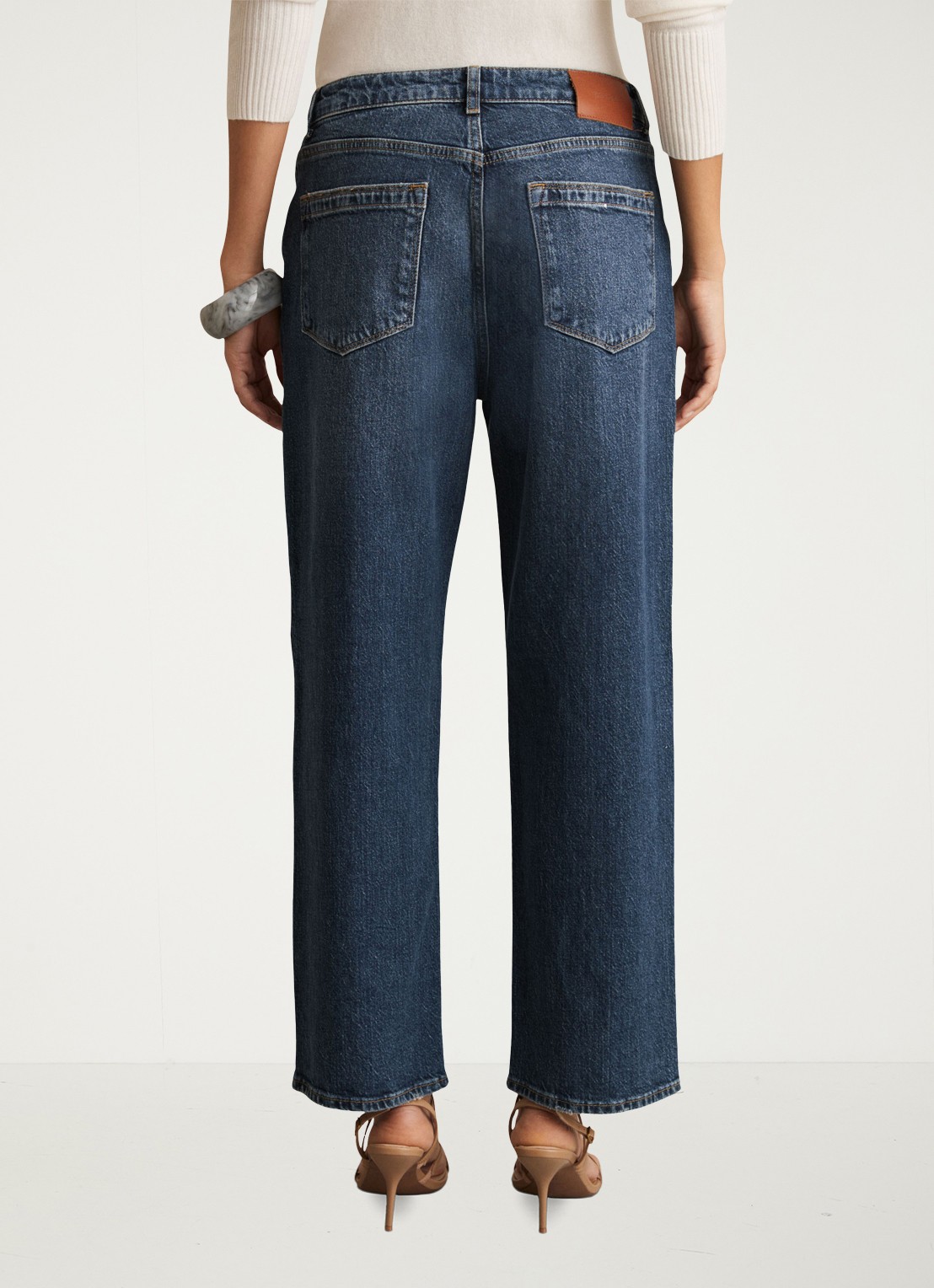 Reiss Selin mid waist straight leg jeans met steekzakken - achterkant 5 blauw