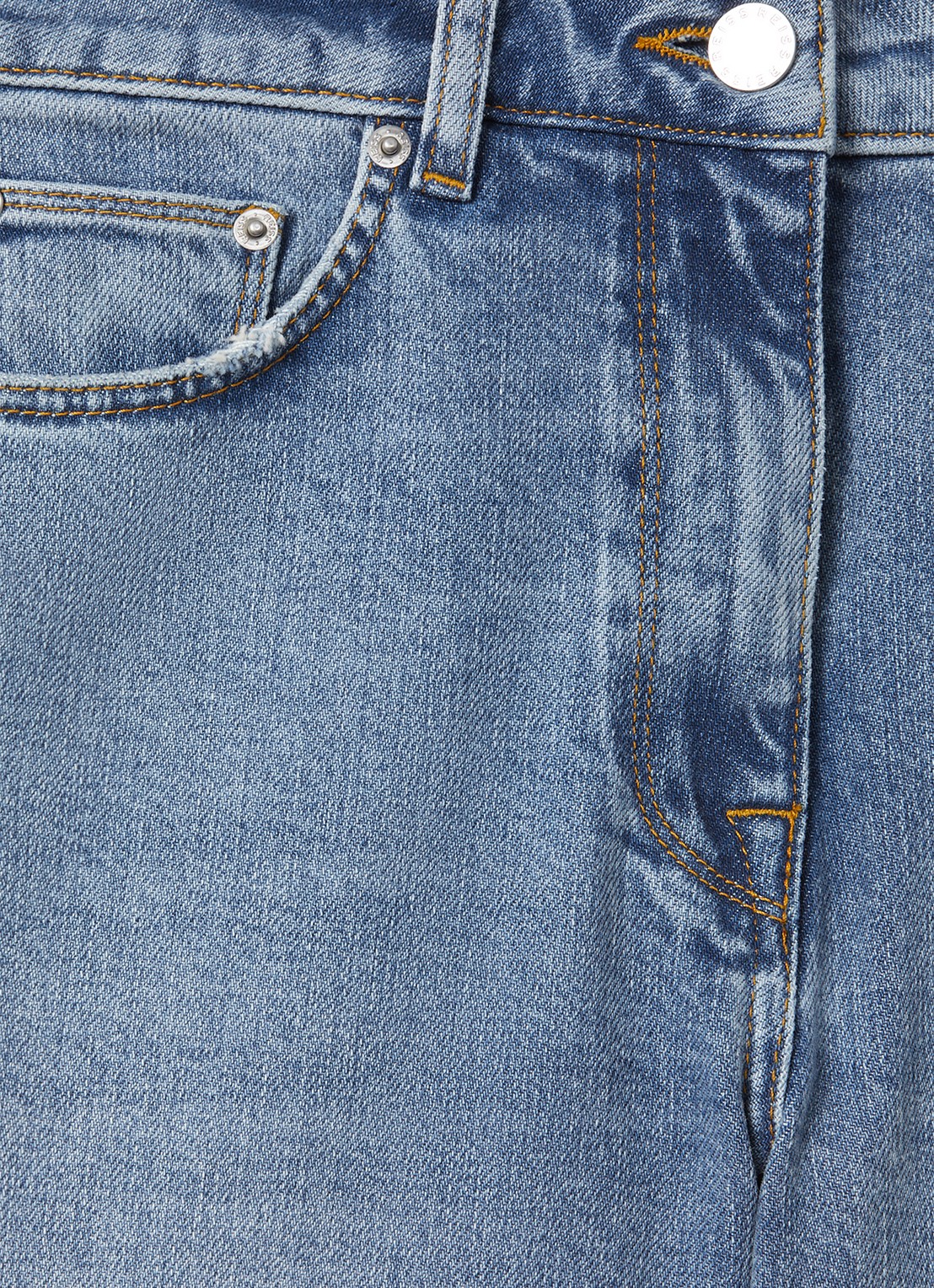 Reiss Selin mid waist straight leg jeans met steekzakken - detail 2 lichtblauw