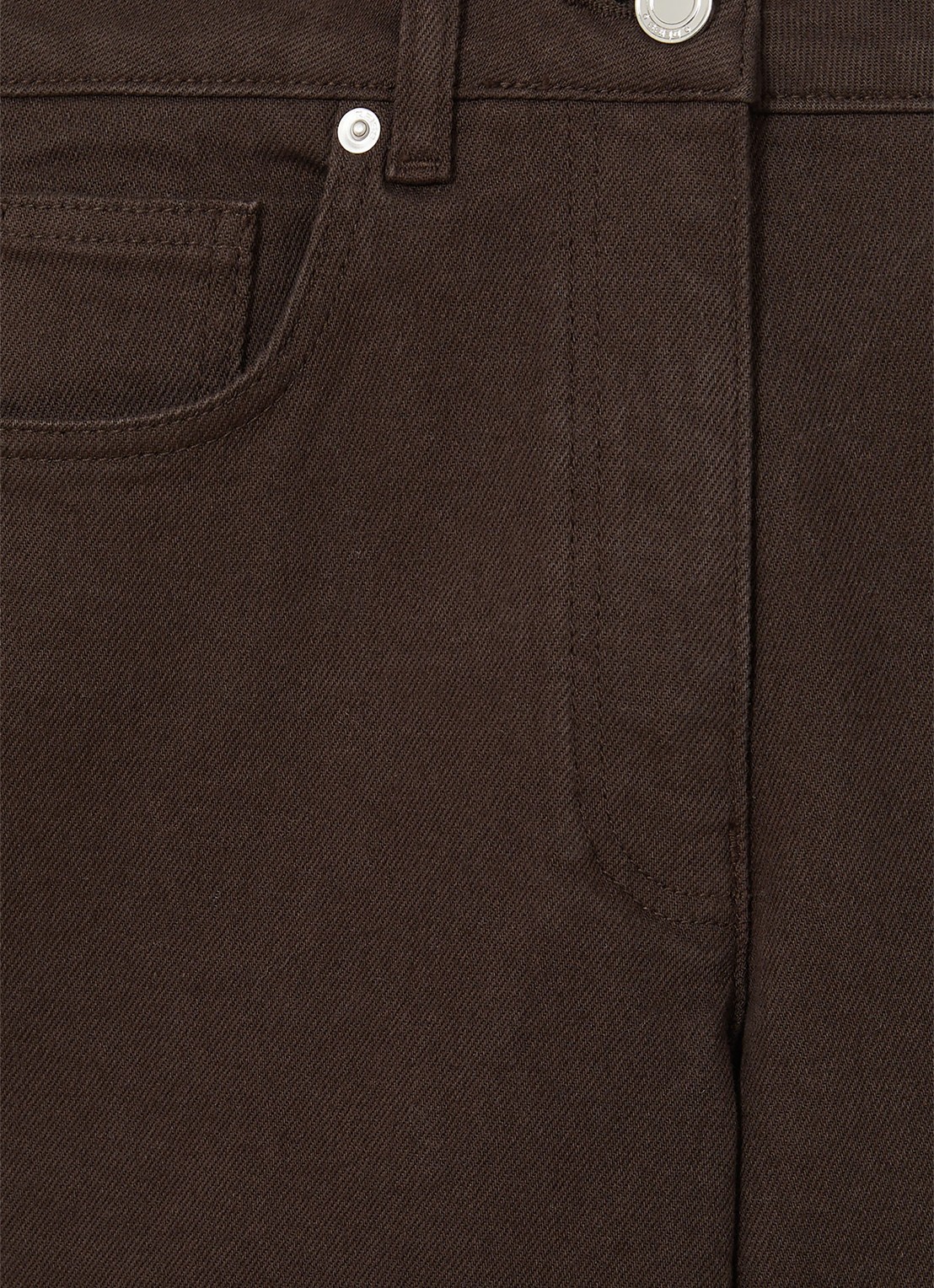 Reiss Selin mid waist straight leg jeans met steekzakken - detail 4 chocoladebruin