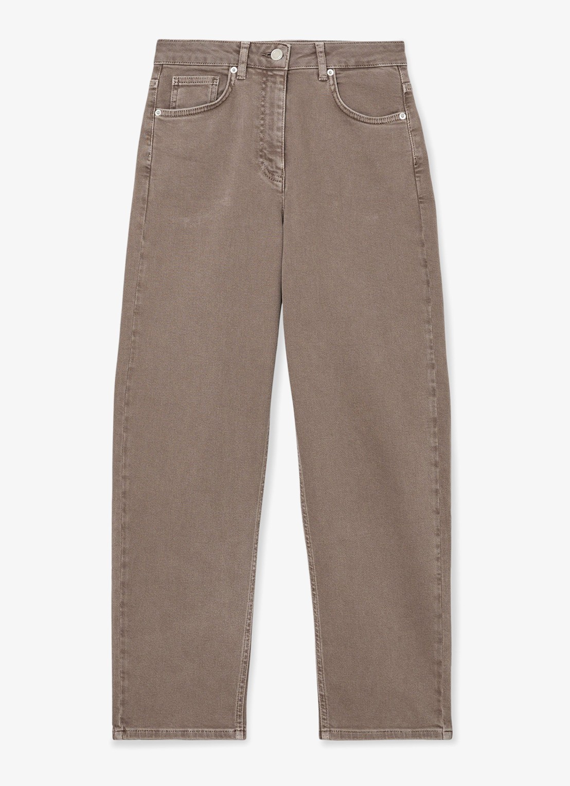 Reiss Selin mid waist straight leg jeans met steekzakken - voorkant 6 naturel