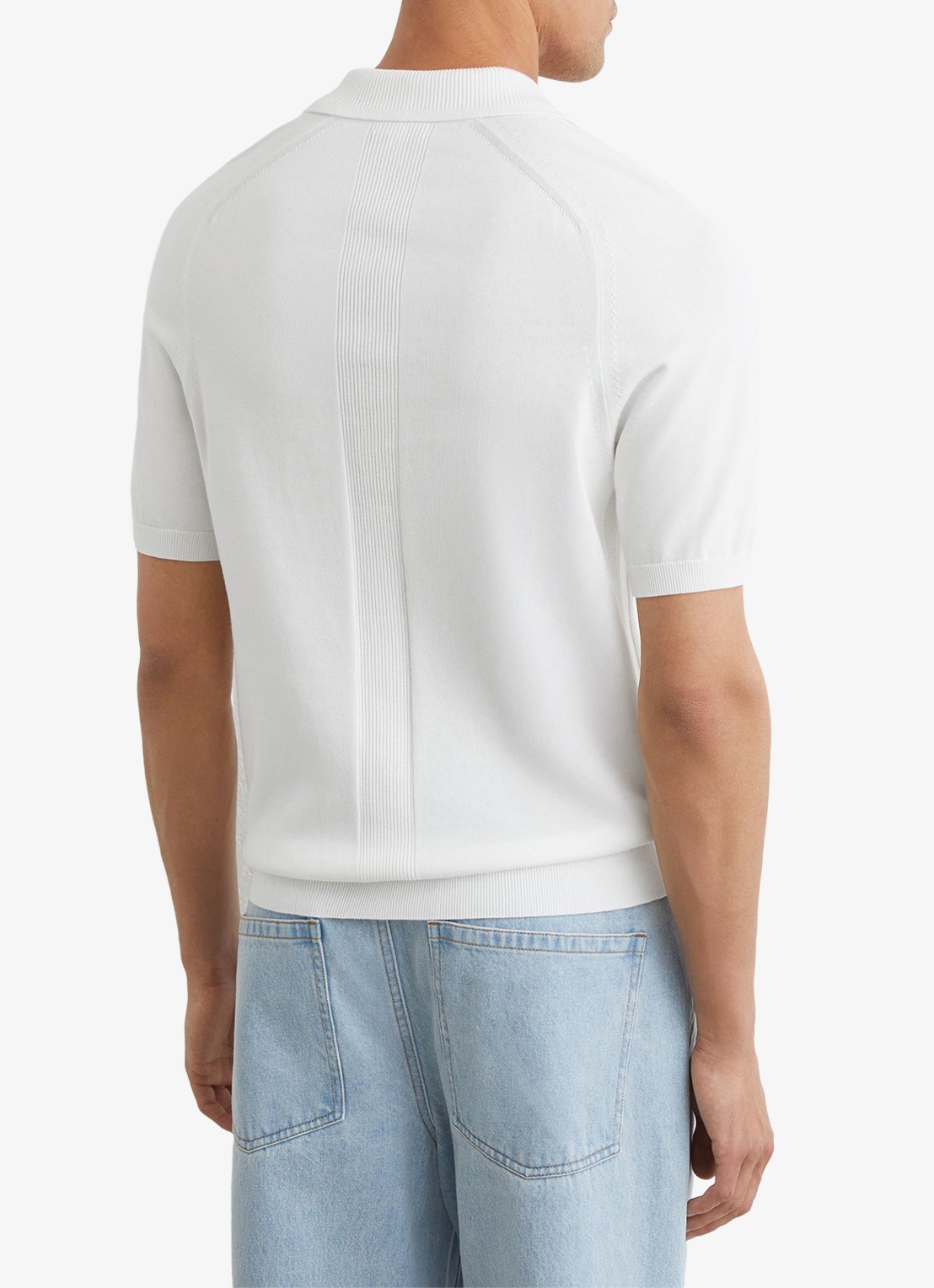 Reiss Selkirk regyular fit polo met borstzak - achterkant white / wit