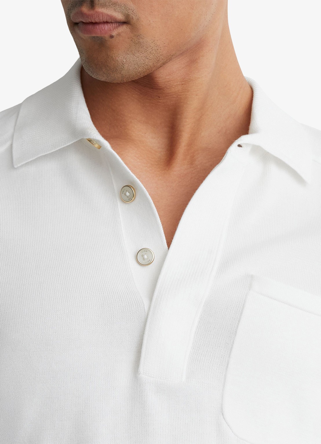 Reiss Selkirk regyular fit polo met borstzak - detail 5 white / wit