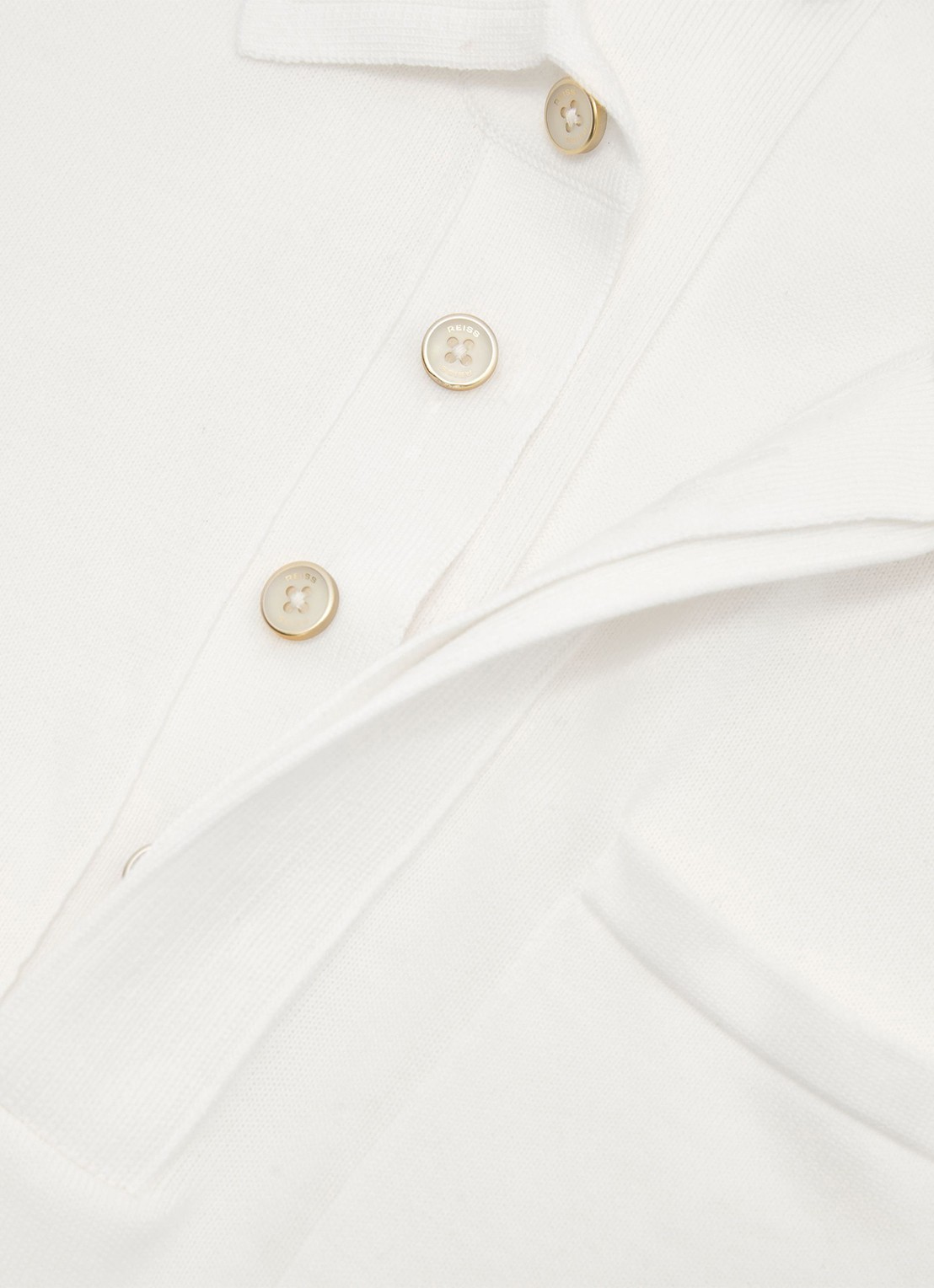Reiss Selkirk regyular fit polo met borstzak - detail 6 white / wit