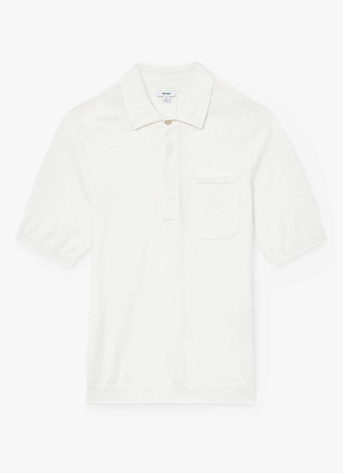 Reiss Selkirk regyular fit polo met borstzak - voorkant 2 white / wit
